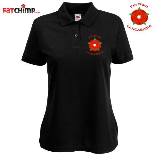Polo Shirts - I'm From Lancashire Ladies Embroidered Polo Shirt