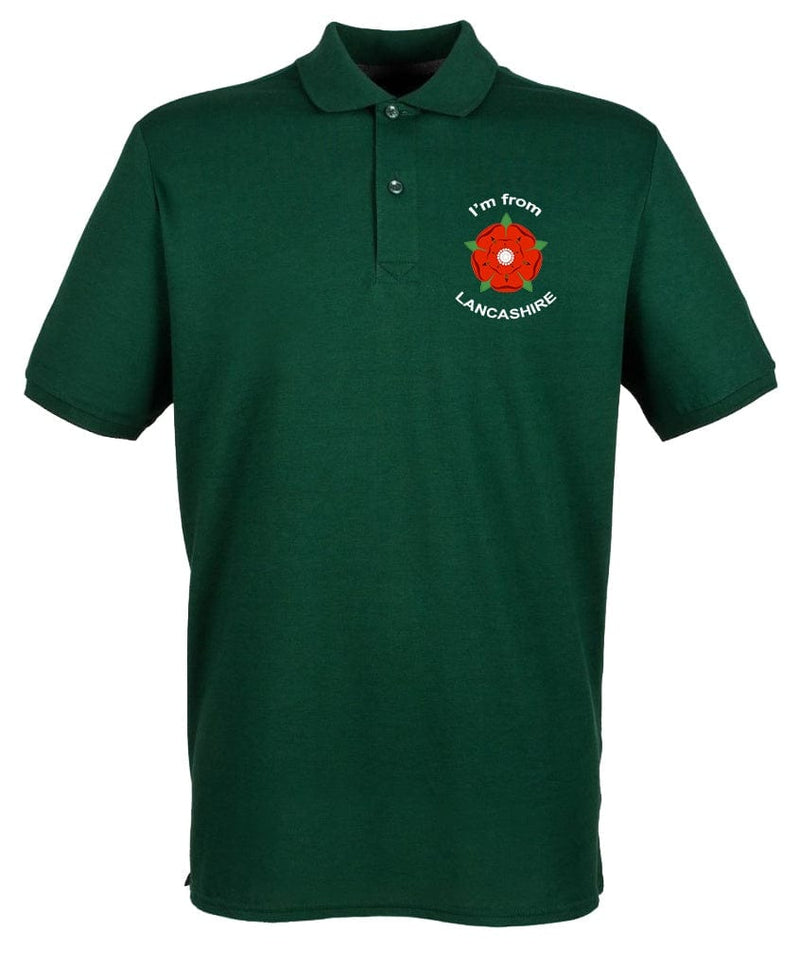Polo Shirts - I'm From Lancashire Men's Embroidered Pique Polo Shirt