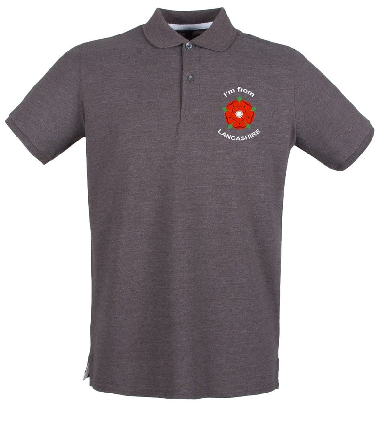 Polo Shirts - I'm From Lancashire Men's Embroidered Pique Polo Shirt