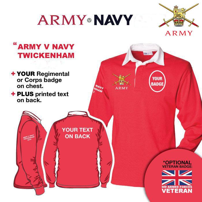 British Army UNITS Army V Navy 2019 Long Sleeve Rugby Shirt – Fat