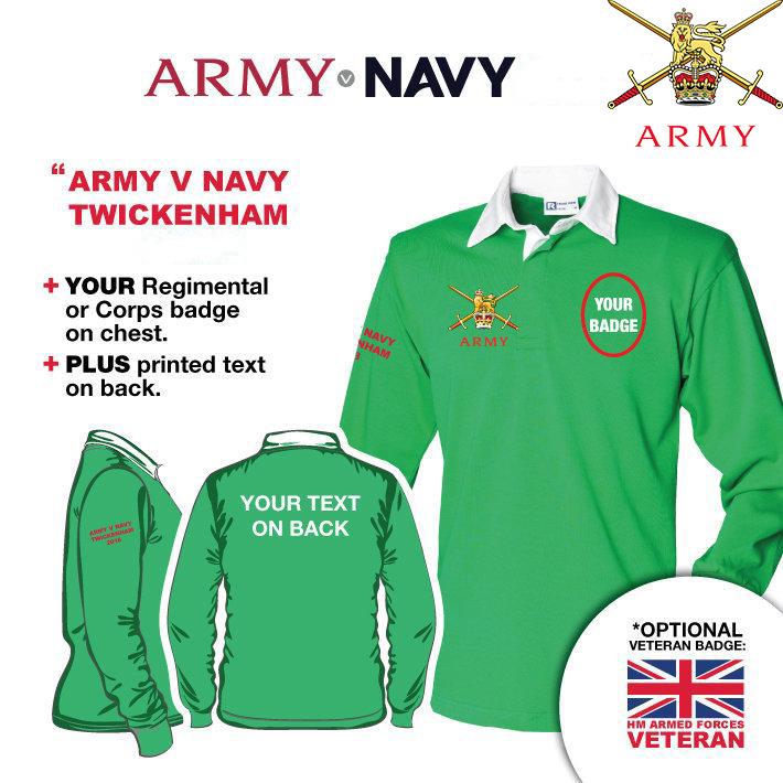 Rugby Shirts - Army V Navy 2019 British Army Long Sleeve Rugby Shirt