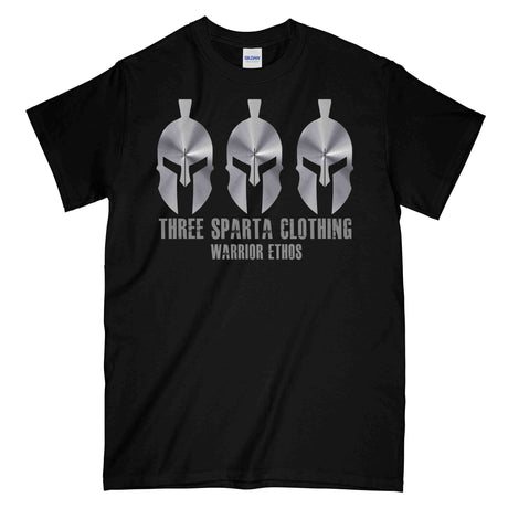 Three Sparta Silver Warrior Military Printed T-Shirt