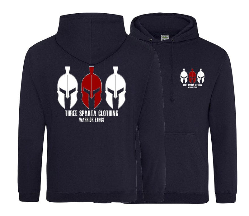 Three Sparta Red Warrior Double Side Printed Hoodie