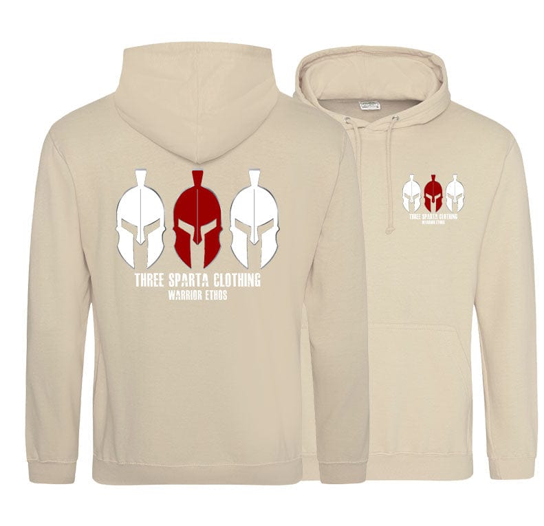 Three Sparta Red Warrior Double Side Printed Hoodie