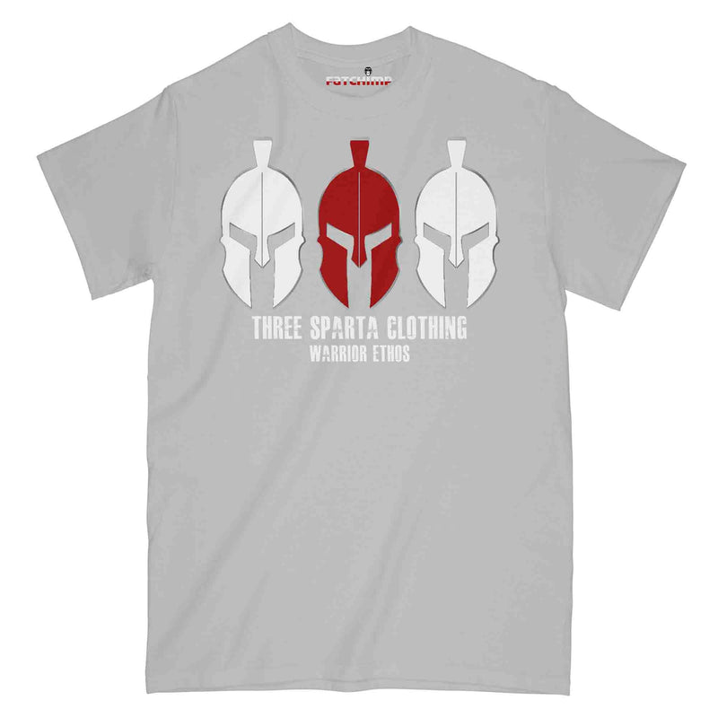 Three Sparta Warrior Ethos White OPS Military Printed T-Shirt