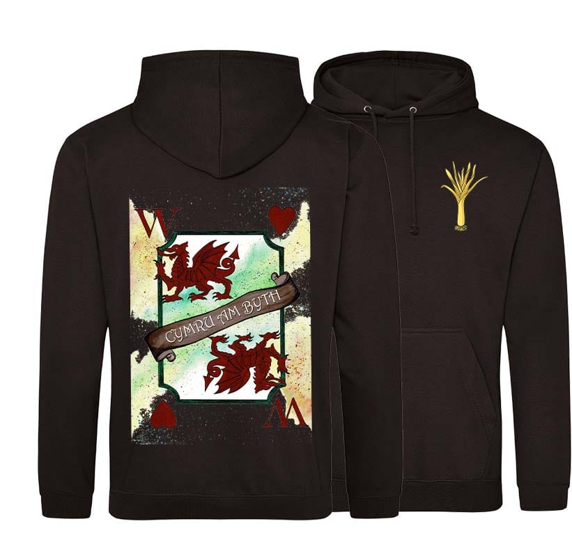 Wales Forever Playing Card Art Double Side Printed Hoodie