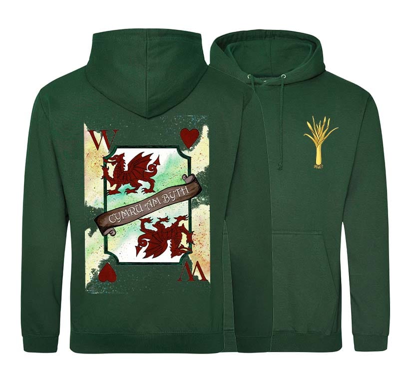 Wales Forever Playing Card Art Double Side Printed Hoodie