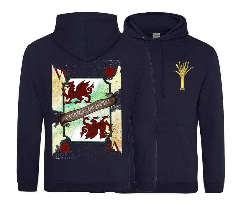 Wales Forever Playing Card Art Double Side Printed Hoodie