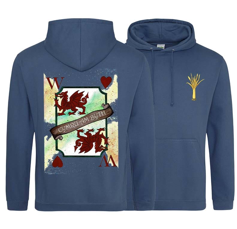 Wales Forever Playing Card Art Double Side Printed Hoodie